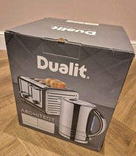 Dualit Architect Kettle and 4 Slot Toaster Matt Black Stainless Steel Set bundle