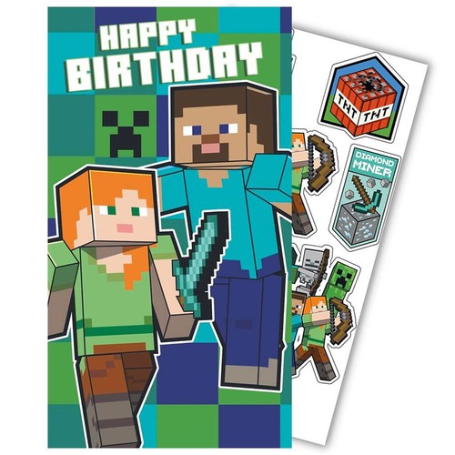 Minecraft birthday card with - minecraft,