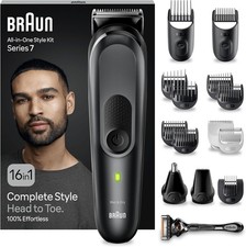 Braun All-In-One Style Kit Series 7  16-in-1 MGK7470, Bread Tri- Body Clip-Razor