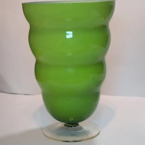 Vintage green cased glass - cased,