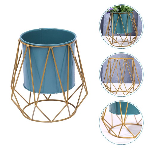 Blue iron flower pot with - iron,