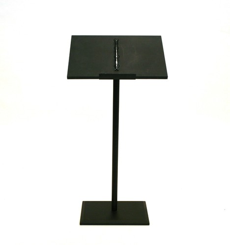Black metal lectern podium - black,