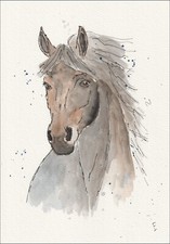 Original Watercolour Painting Of A Horse Contemporary Equestrian Wall Art A4