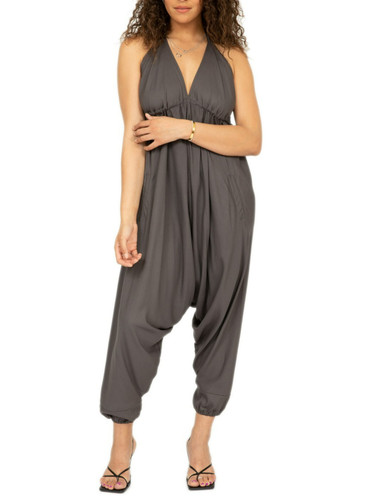 Halter harem jumpsuit open - harem,
