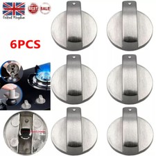 6Pcs Metal Universal Gas Stove Knob Cooker Oven 6mm Kitchen Switch Controller