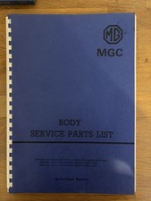 MG MGC BODY SERVICE PARTS LIST