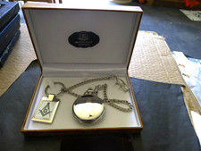 Cased Masonic Silver Watch & Fob plus Chain..  Working.. VGC.... L@@k