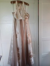 Monsoon wedding dress SZ 18 white & gold floral dry cleaned twice few stains