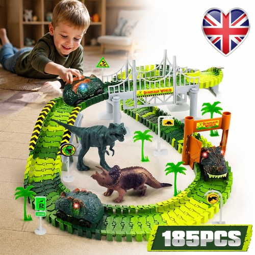 Dinosaur race track car - race,