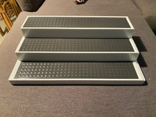 2Pc Three-Tier Spice Rack for Inside Cupboard Non-Slip Kitchen Shelf Organizer