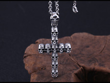 STERLING SILVER SKULL CROSS