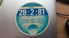 Rare Collectable old tax disc from FEB 81.......................................