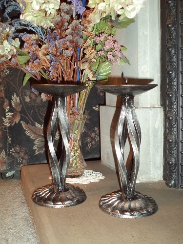 Pair hand made wrought - wrought, iron