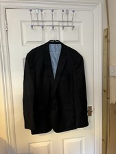 Charles Tyrwhitt Black Suit Jacket 42s Wool Tailored Fit Wedding Christmas Work