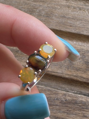 Gemporia midnight opal ring - midnight,