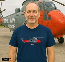 AeroArt - Classic Westland Wessex  Helicopter Artwork Design T-Shirt
