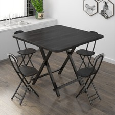 Foldable Wood Bistro Cafe Dining Set 2/4/6 Person Kitchen Table Chair In Outdoor