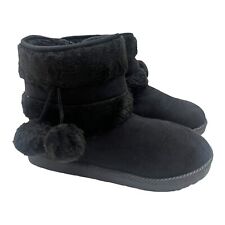 KIDS CHILDRENS GIRLS SNUGG WARM WINTER ANKLE POM ZIP UP SHOES BOOTS SIZE 8-2 NEW