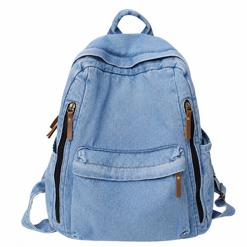 Denim fashion backpack school - denim,