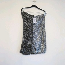 Sequin Ruched Silver Gunmetal