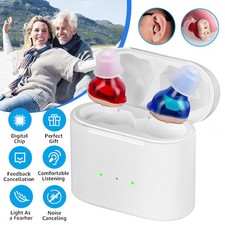 Mini Invisible Hearing Aids In-Ear Digital Enhancer Voice Sound Amplifier Senior