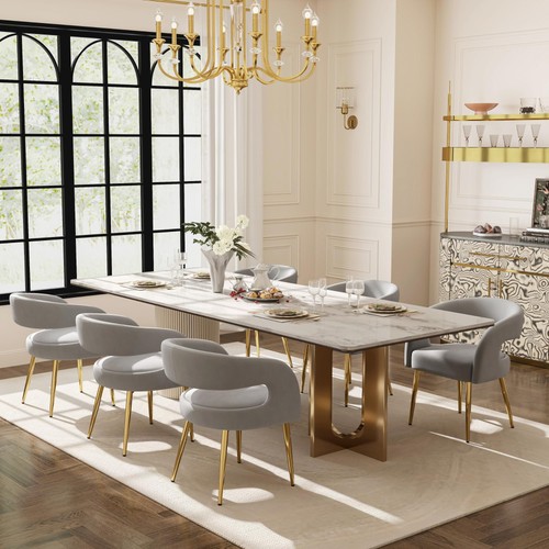 Upholstered velvet dining - dining, room