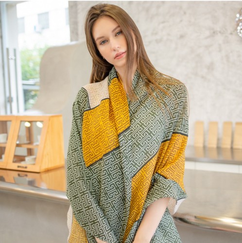 Large scarf women - cotton, linen