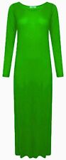 WOMENS LONG SLEEVE LONG MAXI DRESS LADIES PLAIN MAXI JERSEY PLUS SIZE 8-26