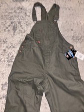 Dickies Bib Overalls Womens Green Relaxed Fit Straight Leg Sz small