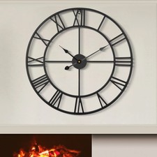 HAITANG 80CM Large Wall Clock 30 Inches Oversized Modern Round Black RRP £89.99