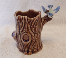 Vintage Wade Bird On Tree Stump Small Vase in Good Condition