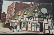 WW1 Market Drayton  Men outside Inn, Lincensed sellers of Beer,  Shropshire 1914