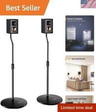 Universal Fit Speaker Stands with Built-In Cable Management - 5 lbs Capacity