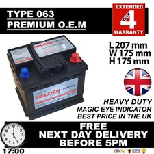 YBX3063 Eq. Car Battery 12V