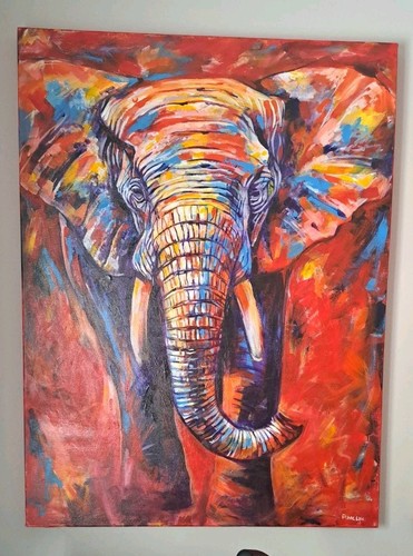Colourful elephant head - colourful,