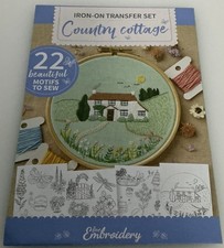 Country Cottage Iron-On Transfer Set – 22 Embroidery Motifs by Georgie Emery