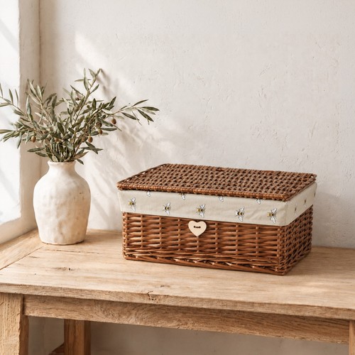 Natural finish wicker basket - finish,