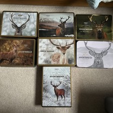 7 M & S Shortbread Empty Metal Biscuit Tins different designs deer stag tartan