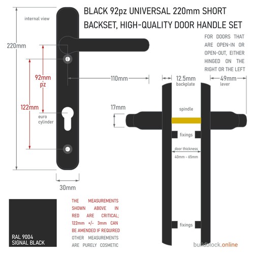 Door handles upvc - door, black