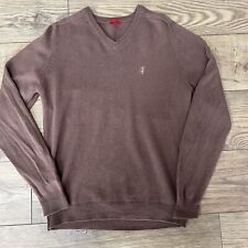 Vintage Pringle Scotland Lambswool Jumper Brown Size Medium 