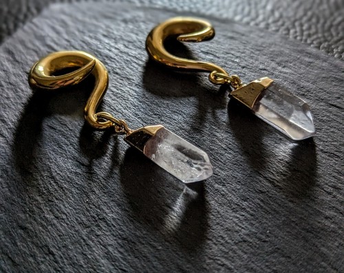 Ear weights quartz crystal - quartz,