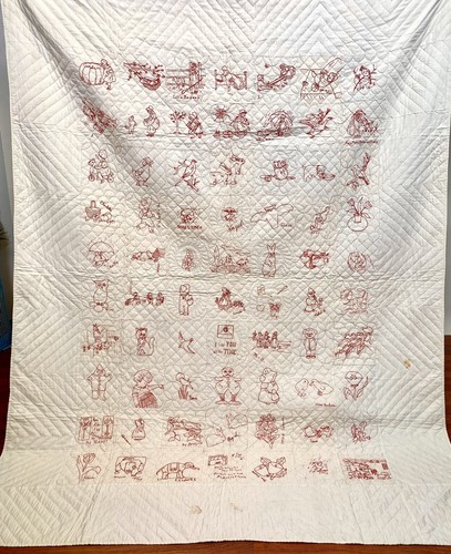 Antique handmade white quilt - handmade,