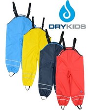 Dry Kids Childrens Waterproof Trousers Dungarees Fleece Lined Boys & Girls 2-12y