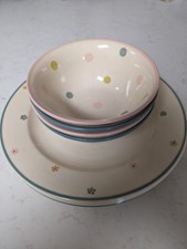 Gabriella Miller Dinner Plates (Flower x4) and Breakfast bowls (Polka x4)