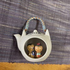 Mini Kokeshi Doll Teapot Shape Miniature Doll Vintage Rare Old Retro