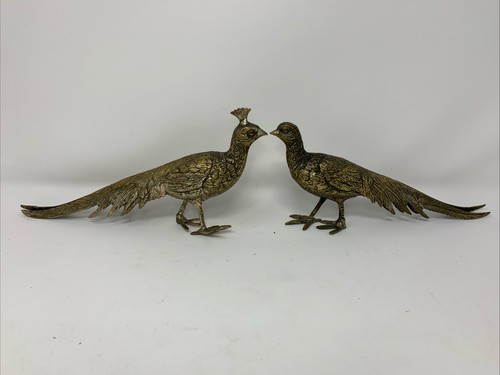 Pewter metal pheasant peacock - metal,