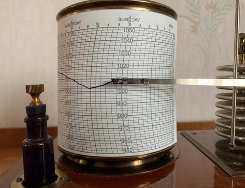 Barograph recording charts - recording,