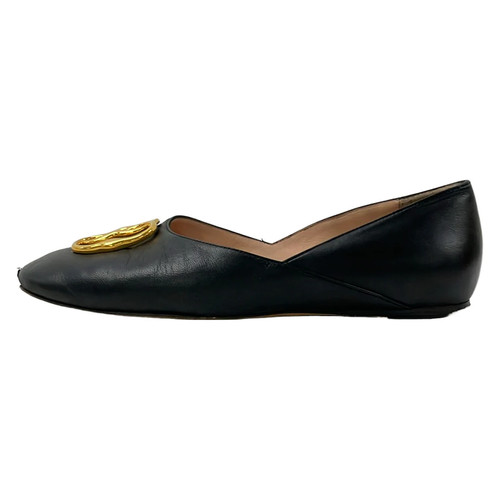 Bally black gold leather - gold,