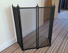 Metal Folding Fire Guard Black