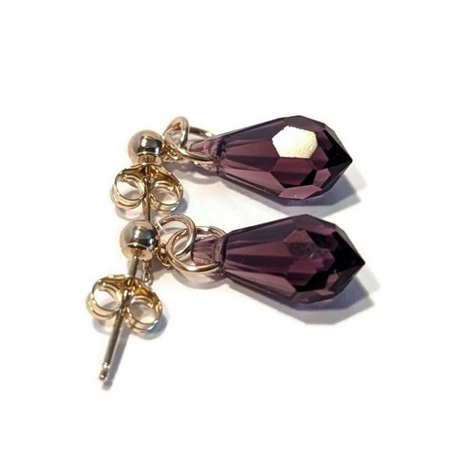 9ct gold amethyst - 9ct, stud